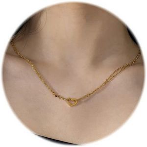 Kainier 14K Gold Plated Heart Minimalist Cute Tiny Stainless Steel  Necklace